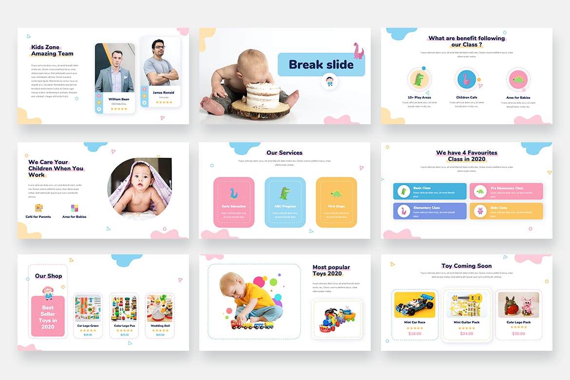 儿童和婴儿PPT模板(PPTX,PDF)