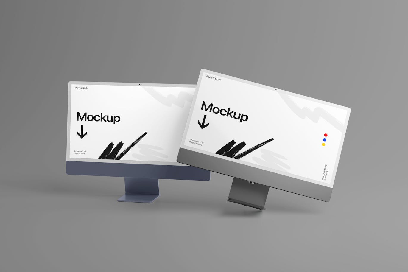 现代电脑屏幕样机模板 (PSD)