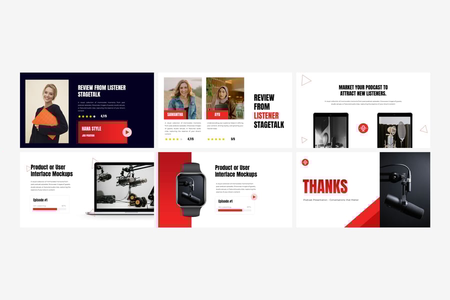 播客 PPT模版 (PPTX)