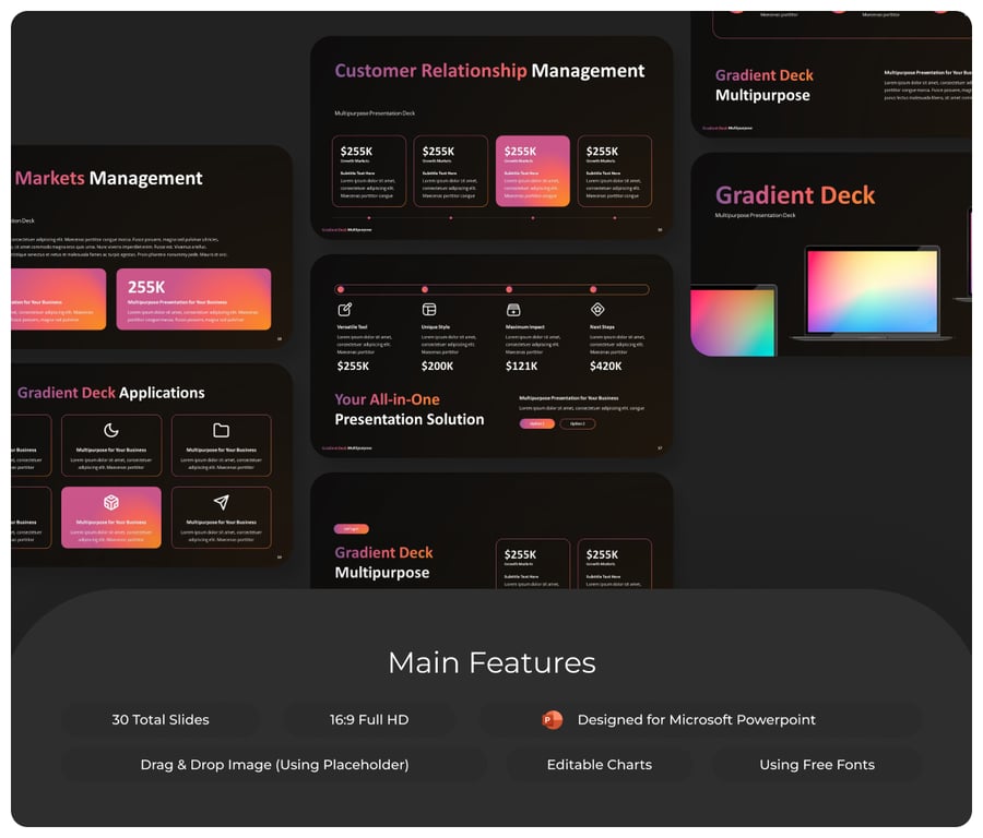 渐变设计多用途PPT模版 (PPTX)