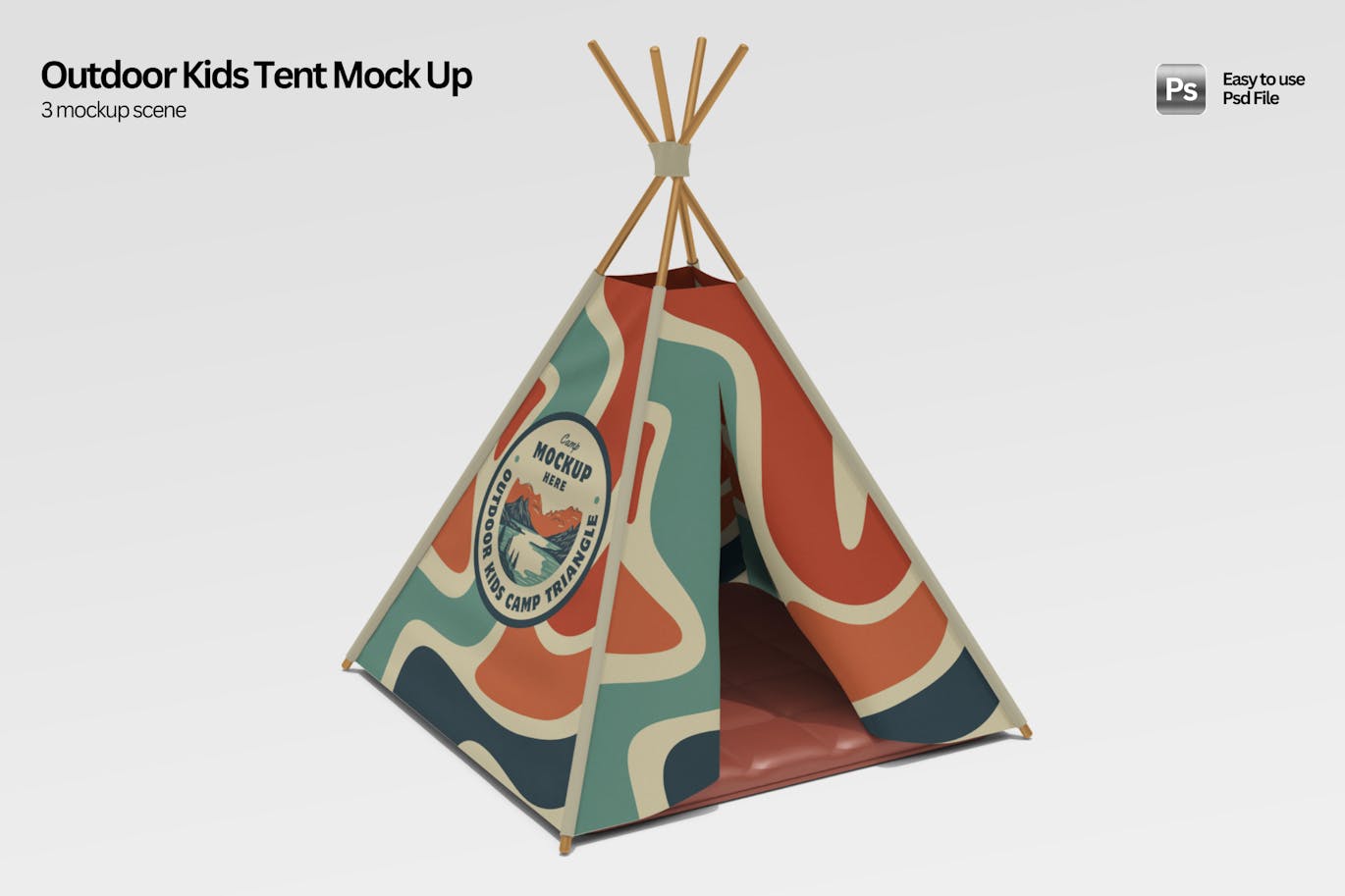 户外儿童帐篷模型 (PSD)