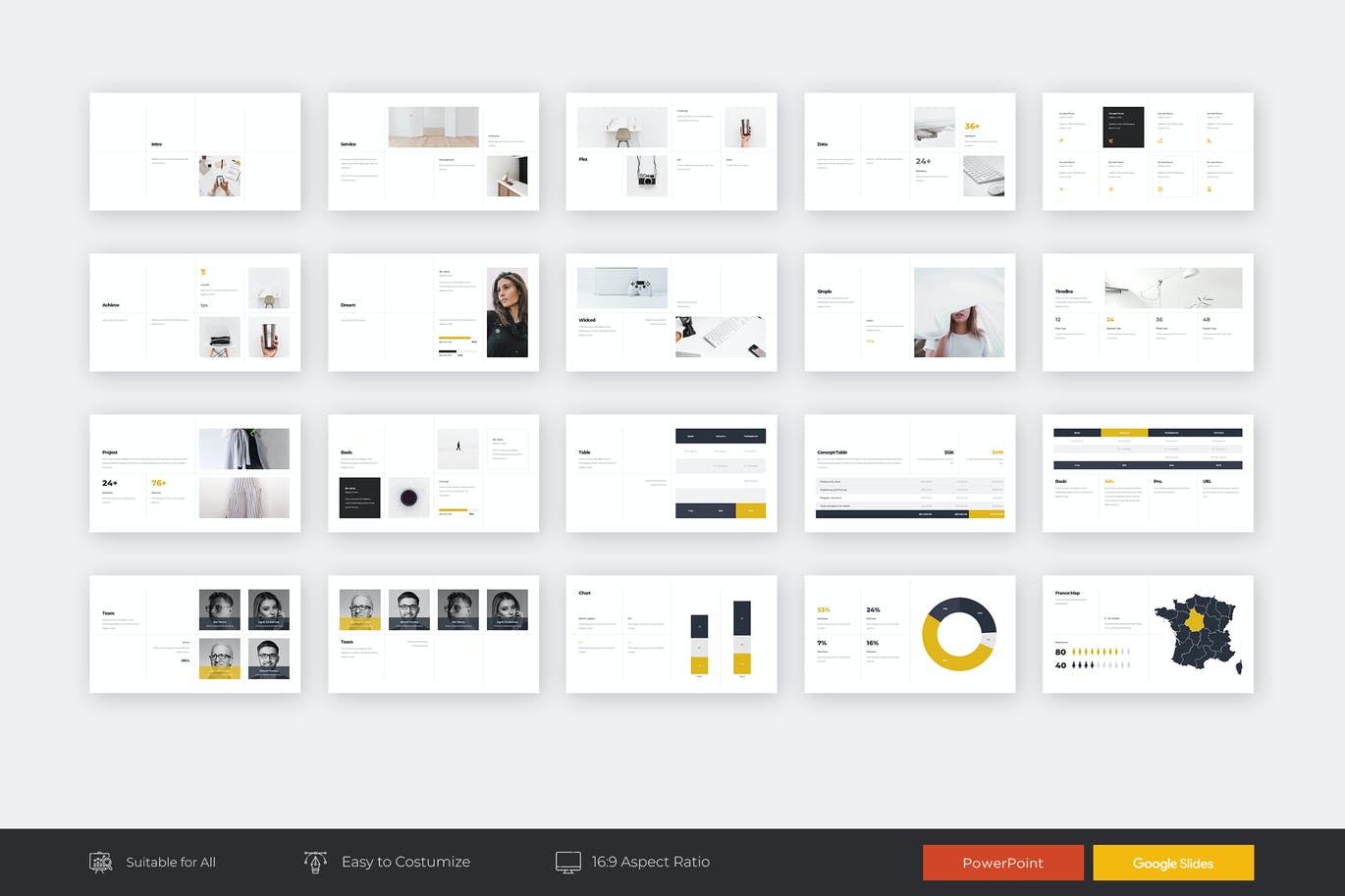 高品质的时尚高端清新简约多用途powerpoint幻灯片演示模板（pptx）