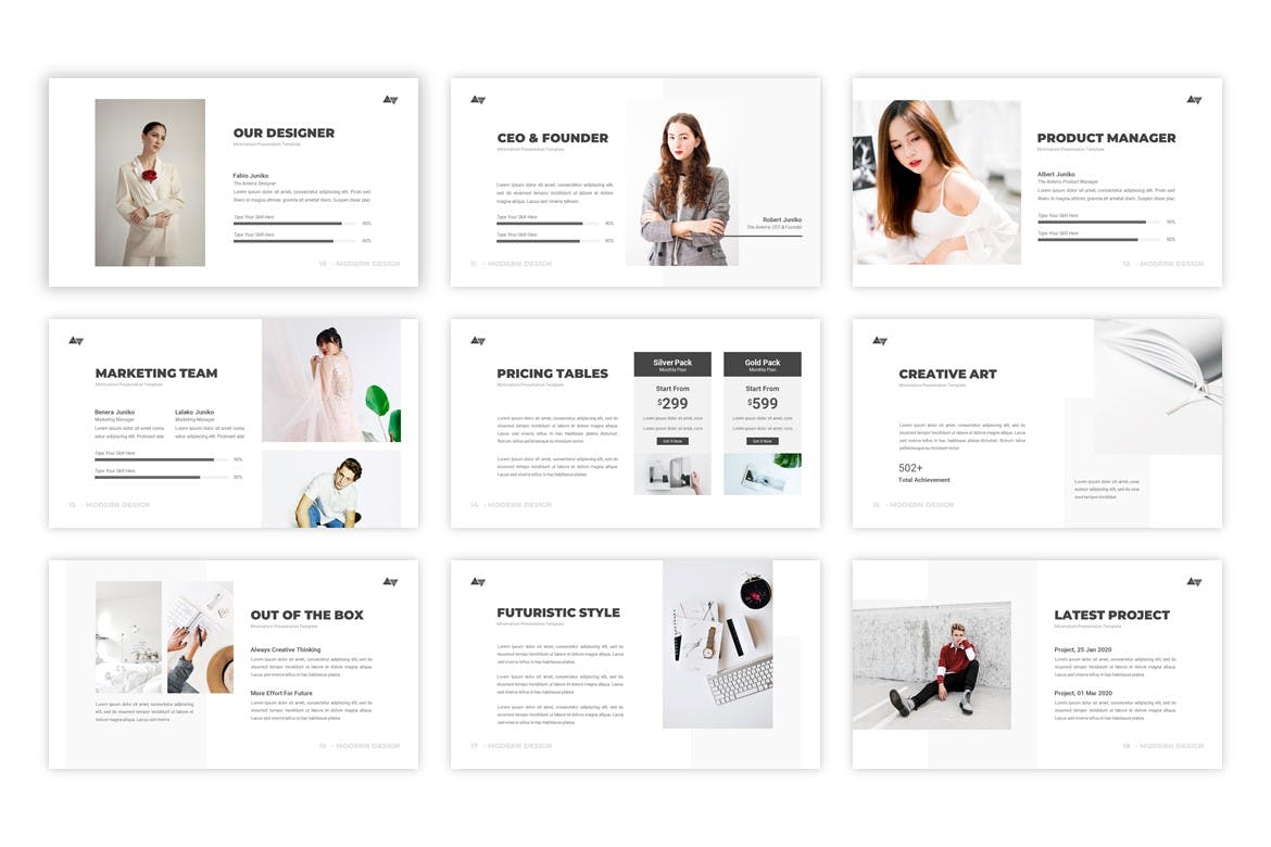 极简主义多用途大数据powerpoint幻灯片演示模板（pptx）