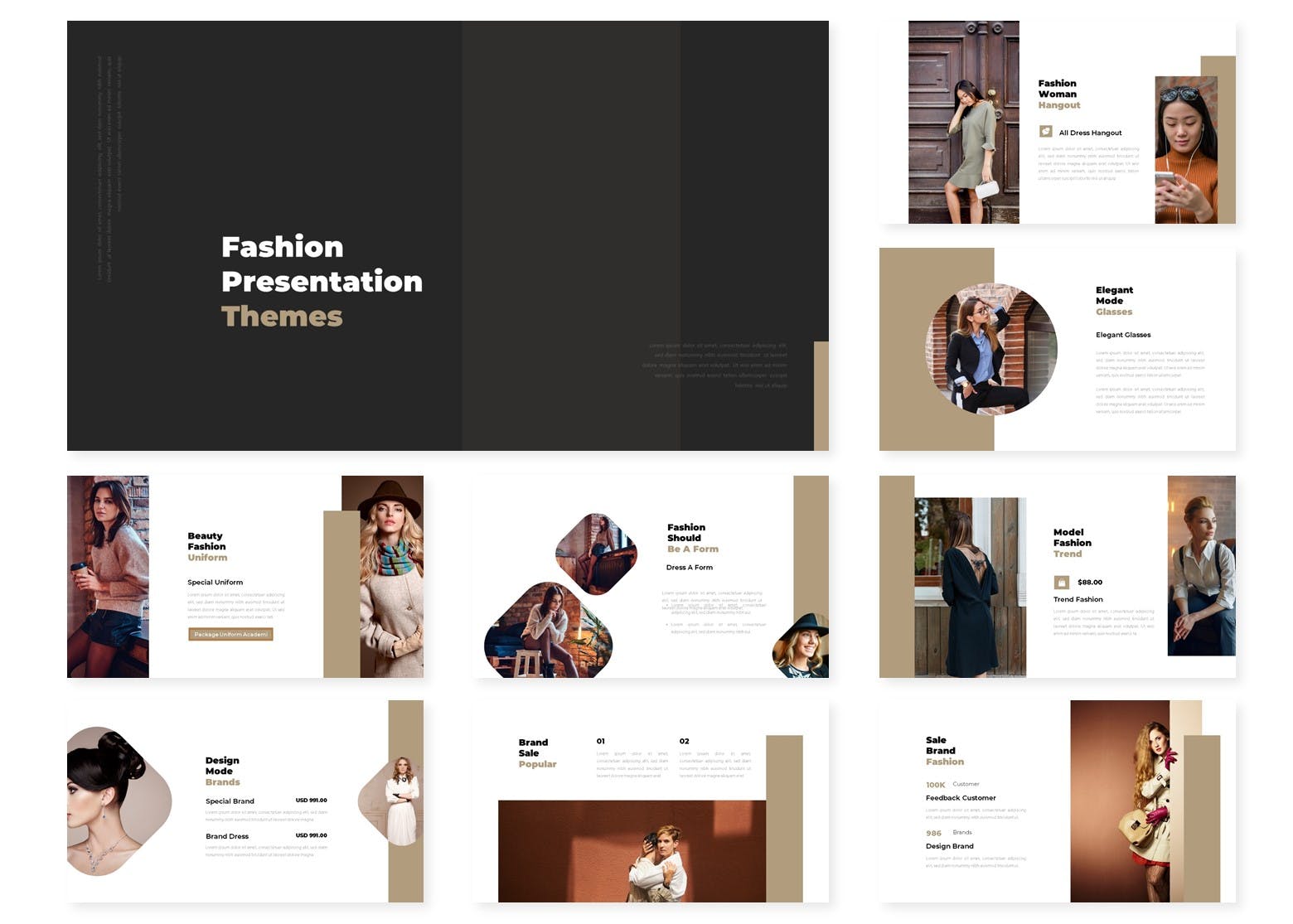 时尚的KEYNOTE或PPT模板（PPTX）