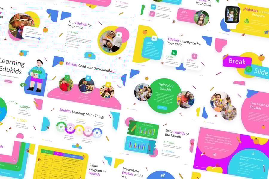 儿童教育学习  PPT模板 (PPTX)