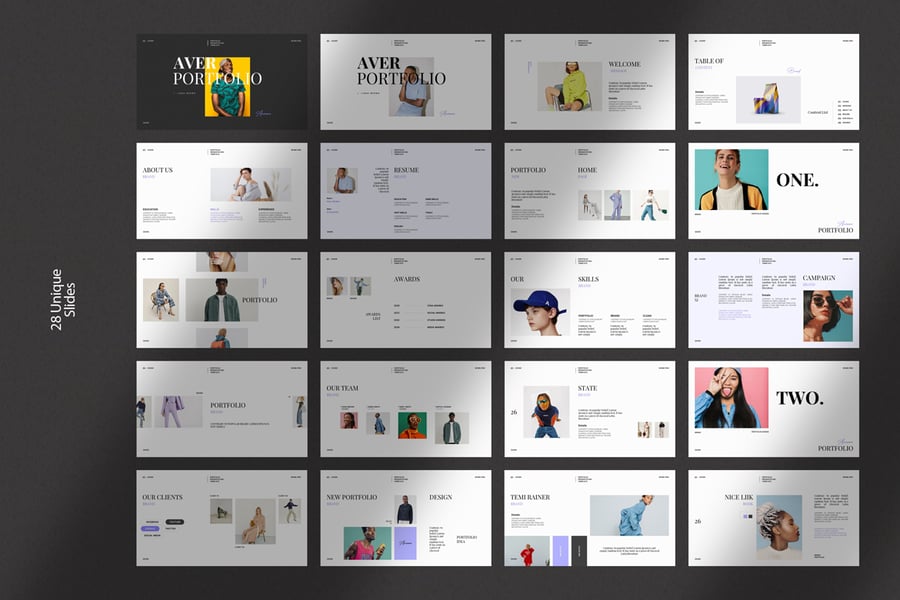 作品集演PPT模版 (PPTX)