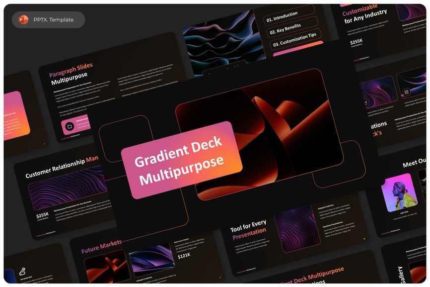 渐变设计多用途PPT模版 (PPTX)