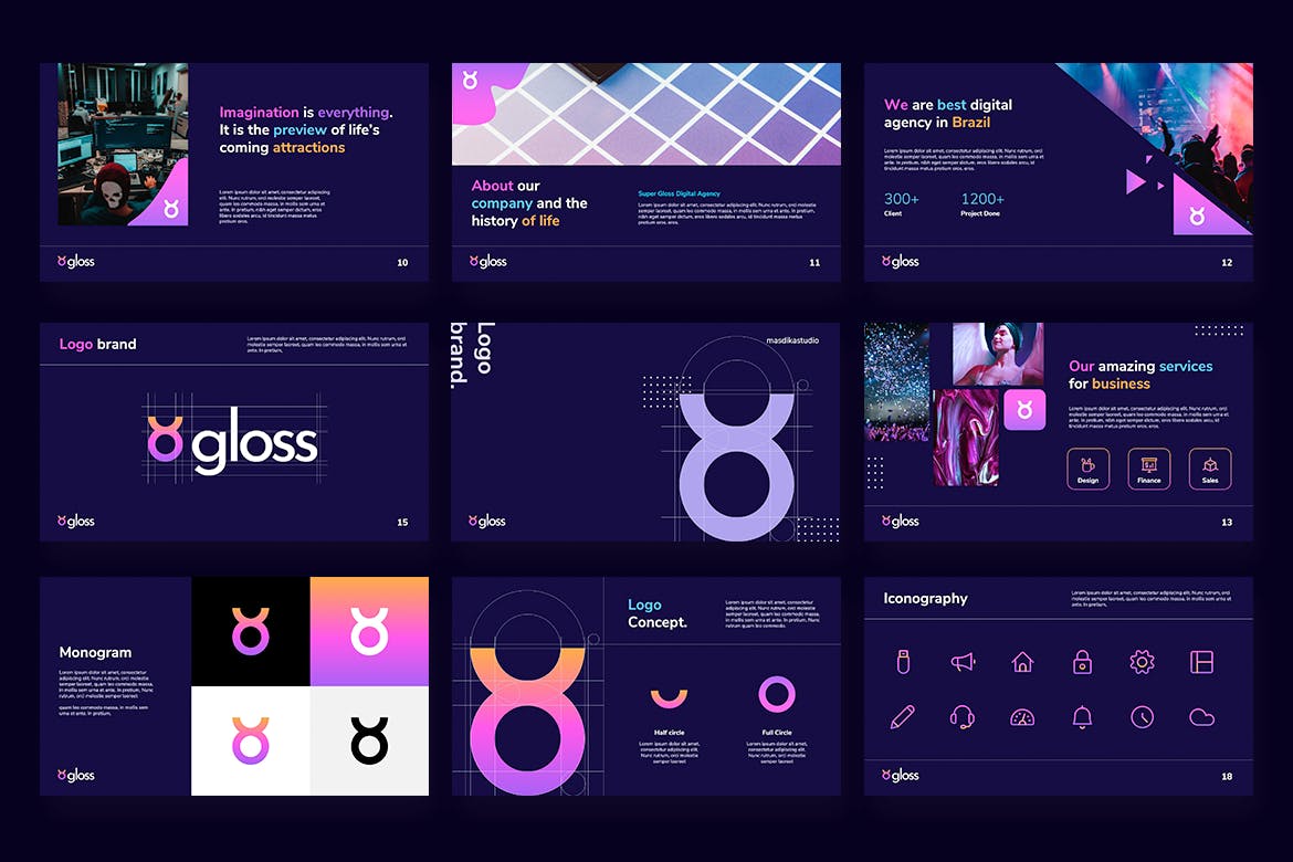 深色品牌风格PPT模板（PPTX,PDF）