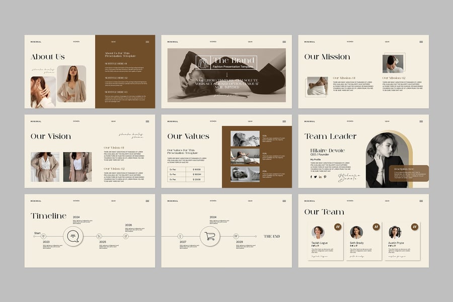 作品展示时尚 PPT模版 (PPTX)