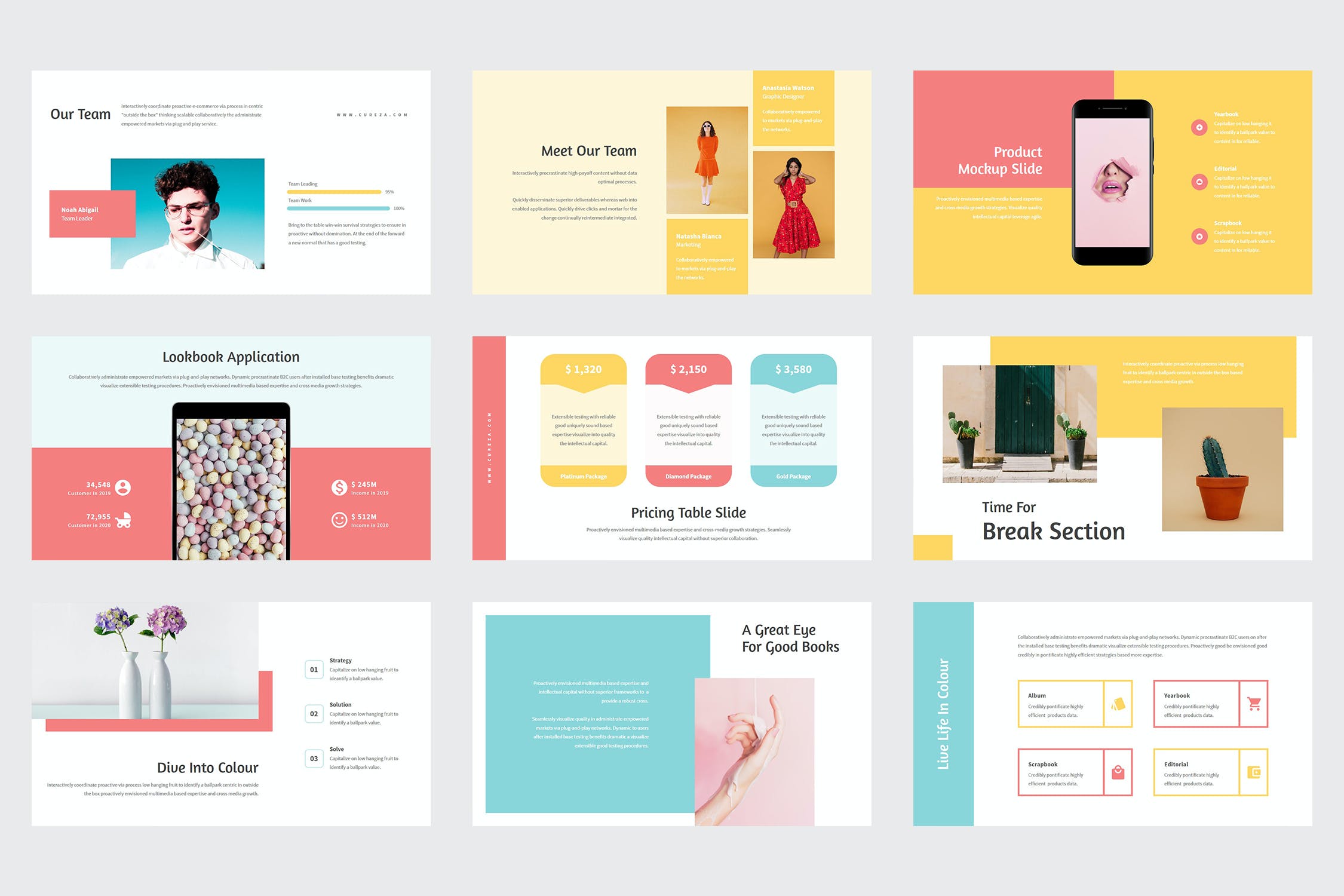 柔和的颜色PPT模板(PPTX)