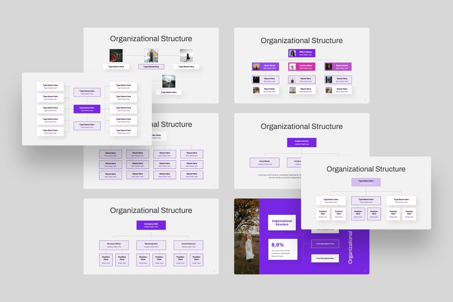 组织结构模板PPT模版 (PPTX)