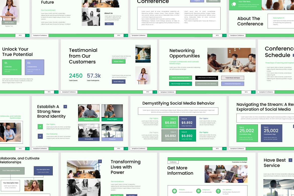 研讨会会议PPT模版 (PPTX)