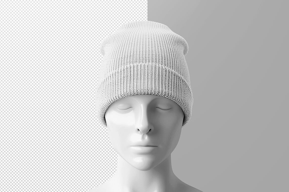 带人体模型的无檐小便帽模型 (PSD)