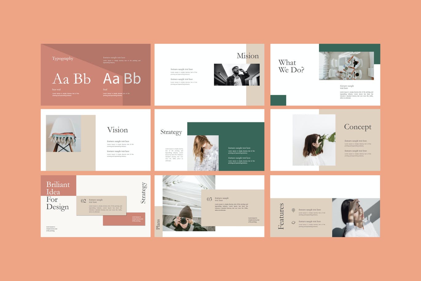 优雅时尚简约高端清新多用途powerpoint幻灯片演示模板（pptx）