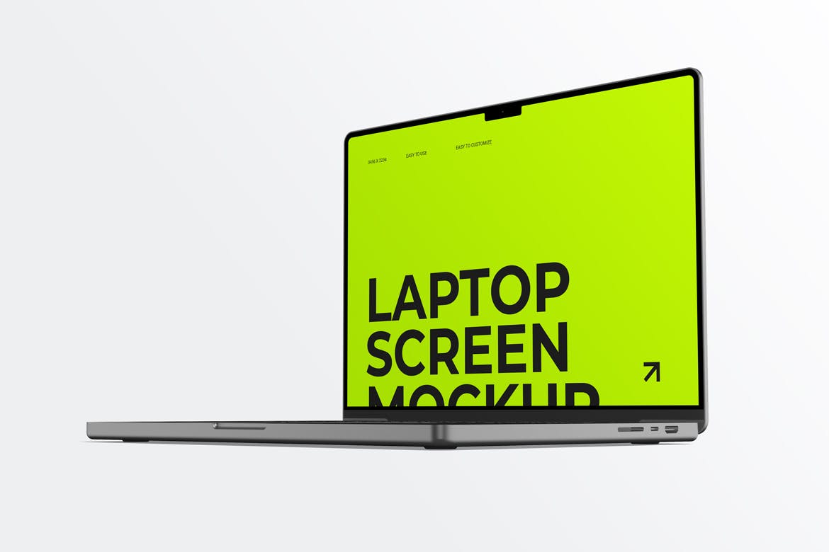 笔记本电脑屏幕样机顶视图 (PSD)