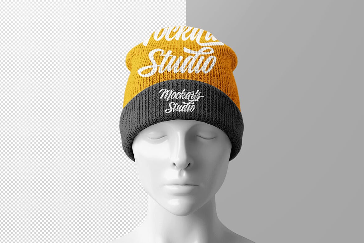 带人体模型的无檐小便帽模型 (PSD)