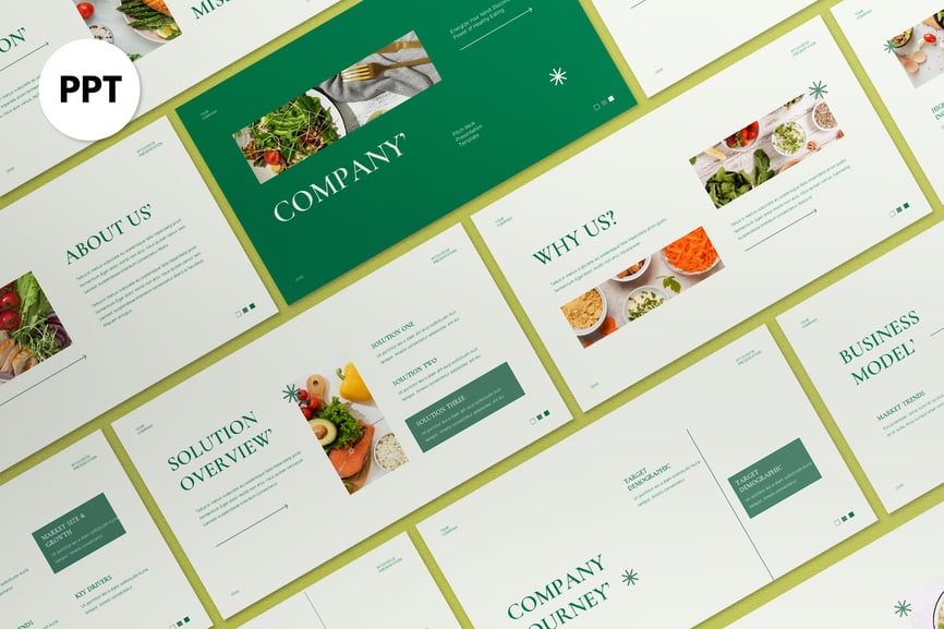 绿色极简Pitch Deck演示文稿PPT模版 (PPT)