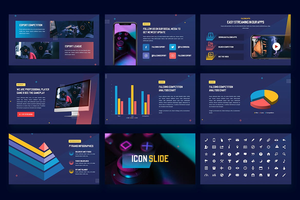 电竞游戏PPT模板（PPTX）