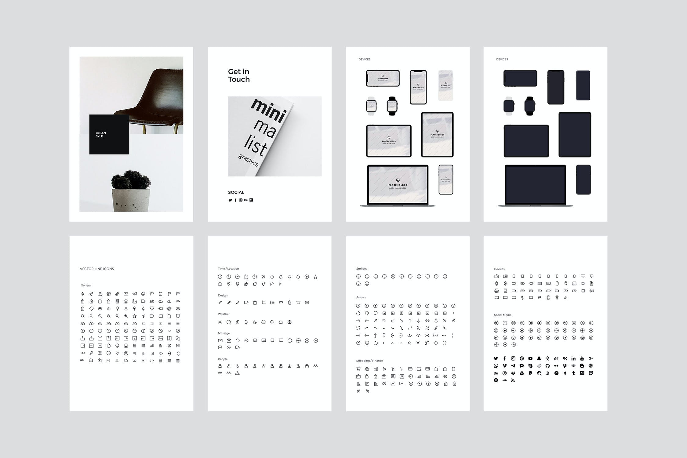 现代风格垂直版本的PPT模板(PPTX)