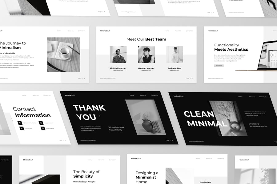 简约 – 极简主义PPT模版 (PPTX)