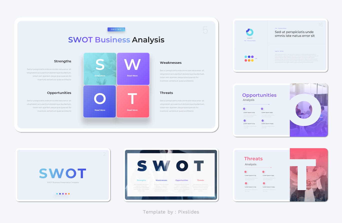 SWOT 业务优劣势分析PPT模板 (PPTX,PPT)
