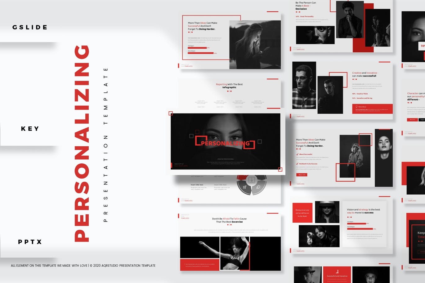 时尚高端简约优雅个性powerpoint幻灯片演示模板（pptx）