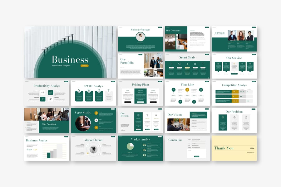 现代优雅的公司简介PPT模版 (PPTX)