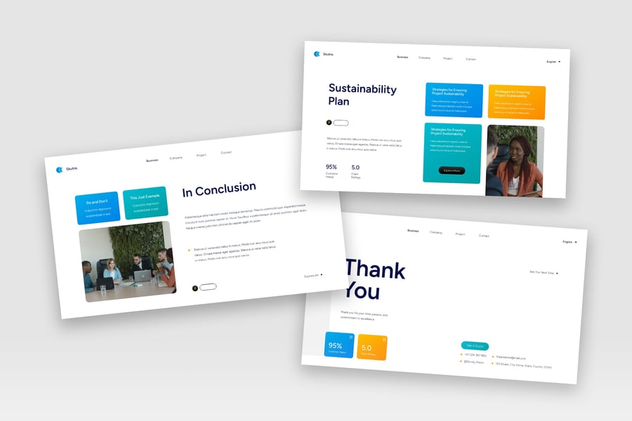 白色现代多彩公司项目建议书PPT模版 (PPTX,PPT)