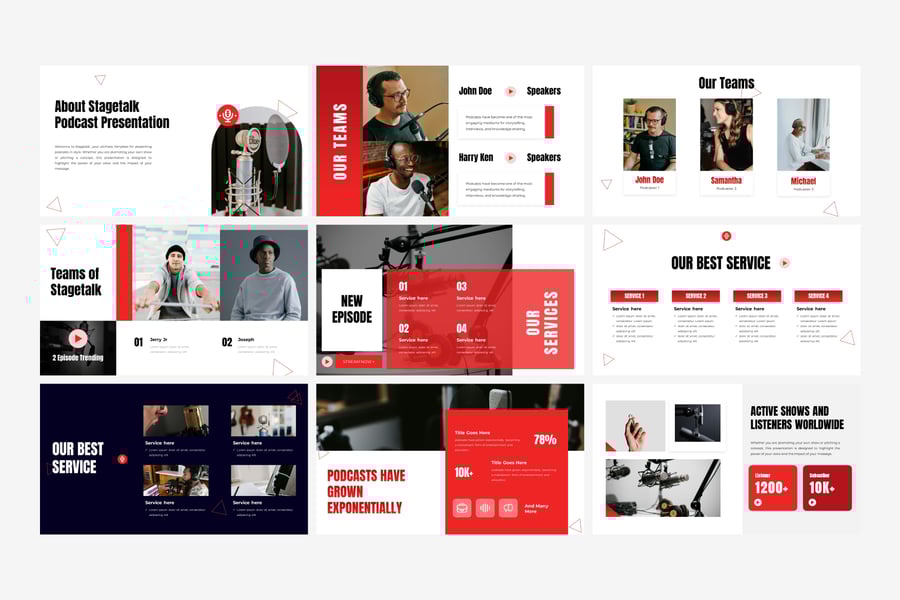 播客 PPT模版 (PPTX)