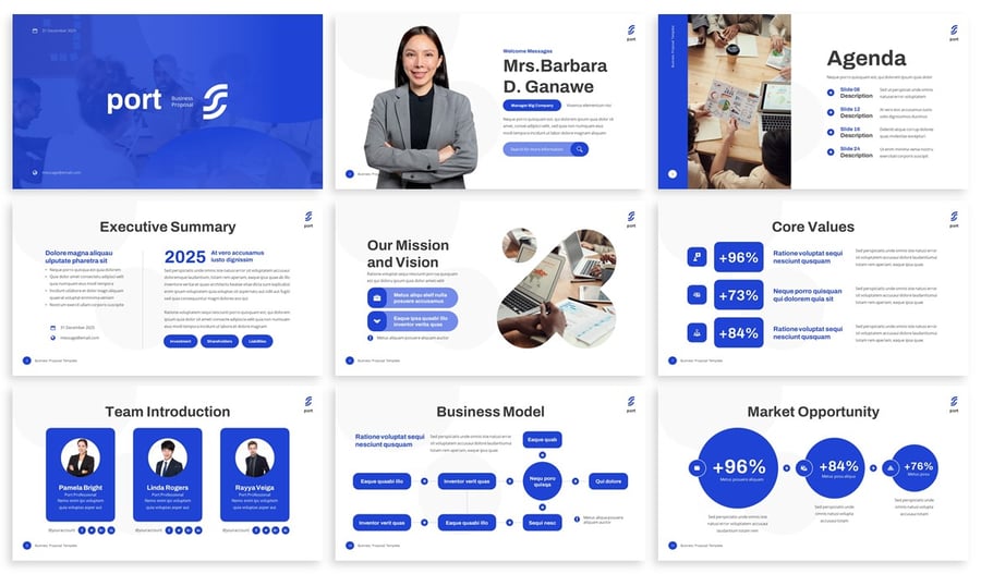 港口-业务介绍 PPT模板 (PPT,PPTX)