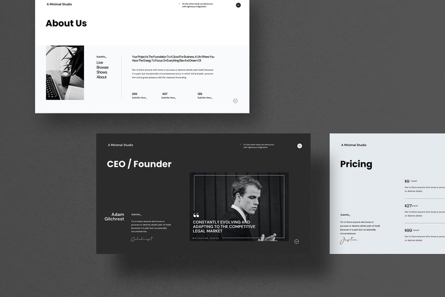 极简主义的商业提案 PPT模版 (PPTX)