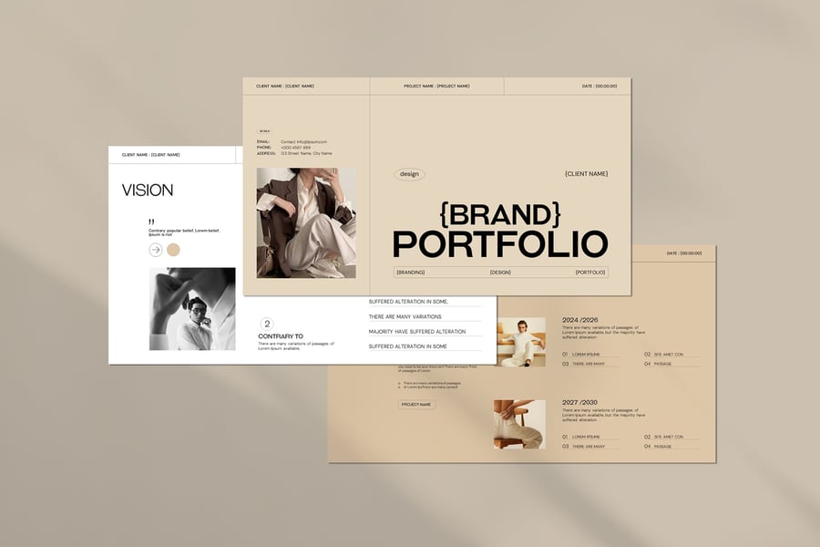 作品展示组合 PPT模版 (PPTX)