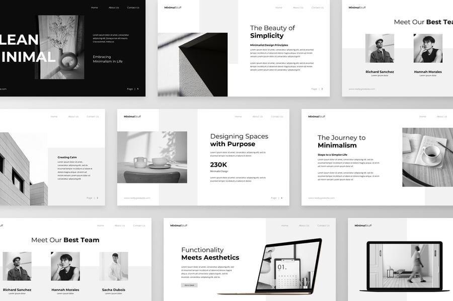 简约 – 极简主义PPT模版 (PPTX)