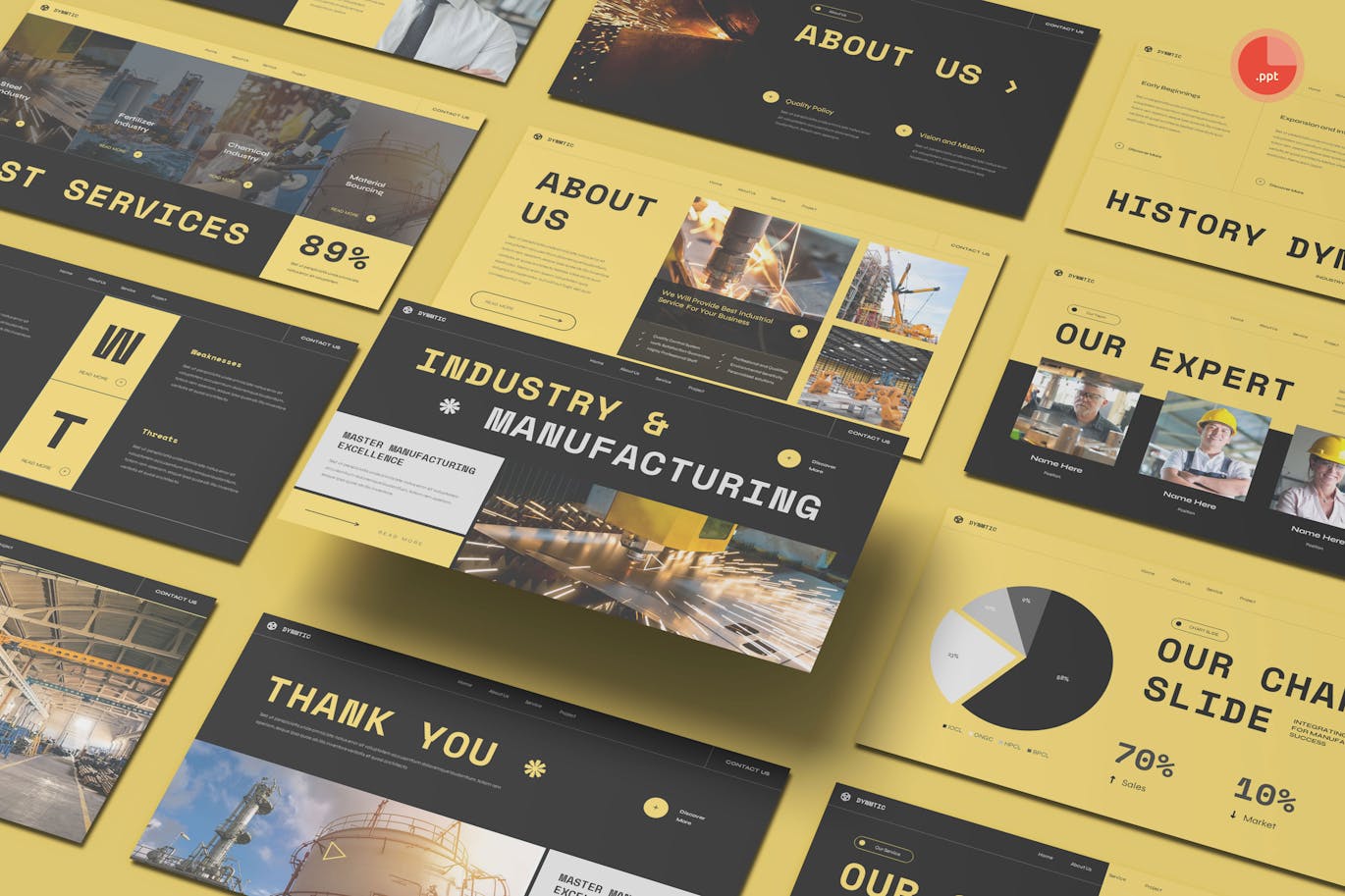 工业与制造PPT模板 (PPTX,PPT)