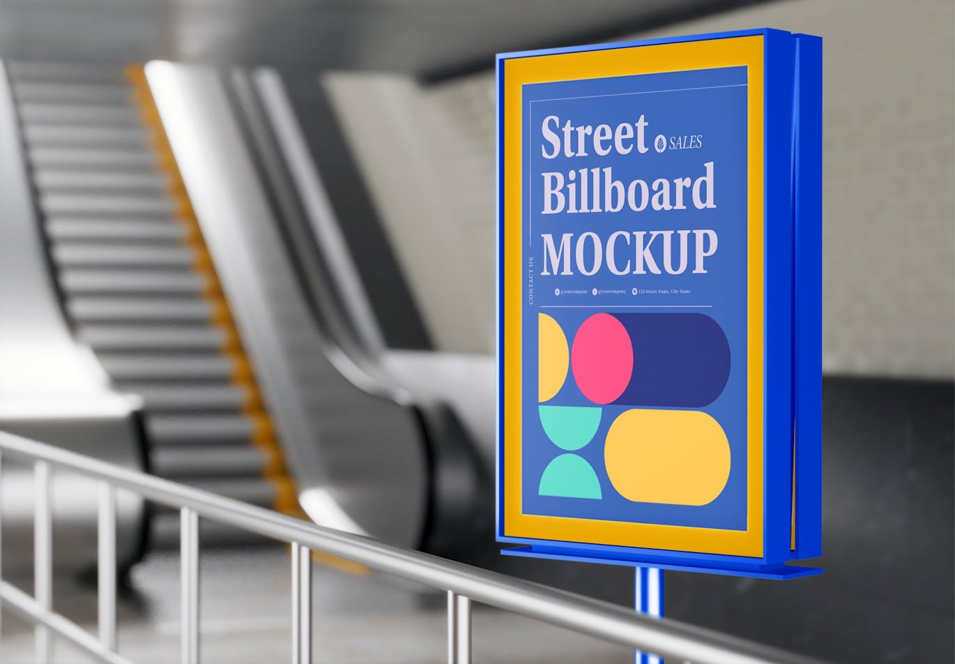 广告牌广告场景样机 (PSD)
