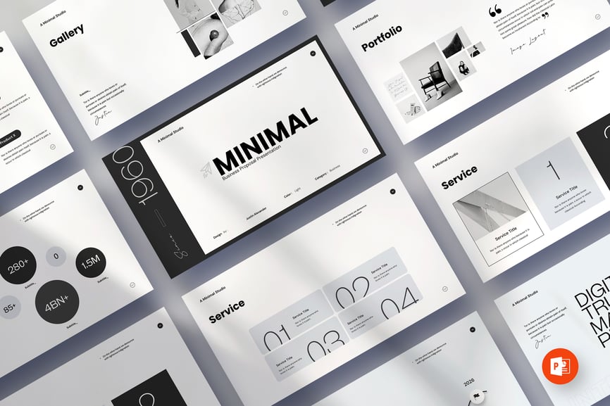 极简主义的商业提案 PPT模版 (PPTX)