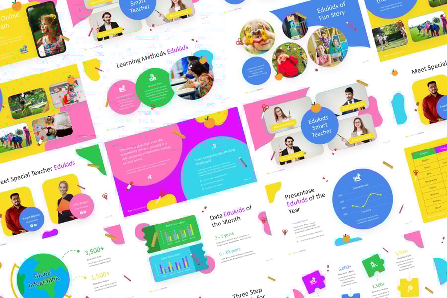 儿童教育学习  PPT模板 (PPTX)