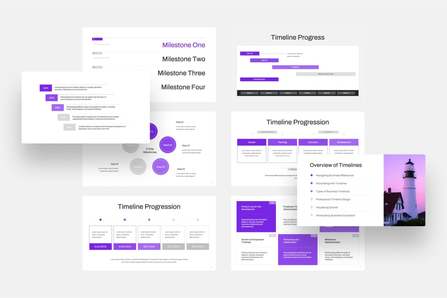 时间表里程碑演示PPT模版 (PPTX)