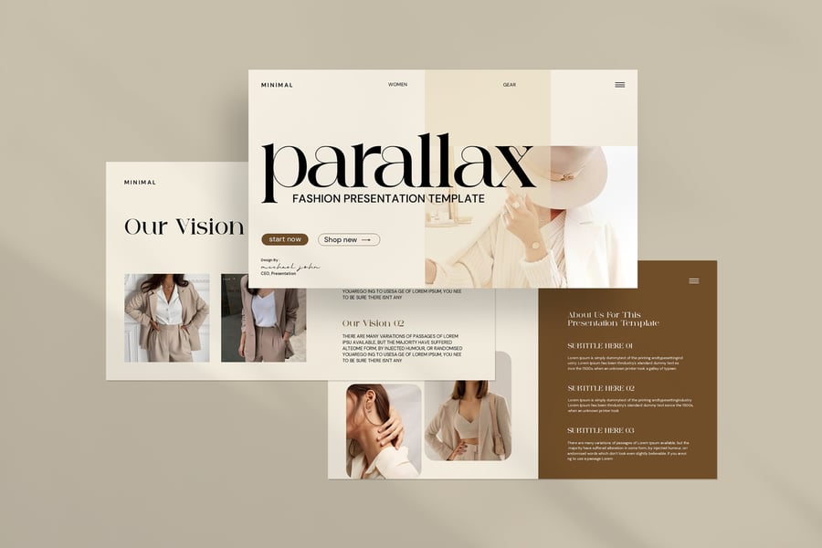 作品展示时尚 PPT模版 (PPTX)