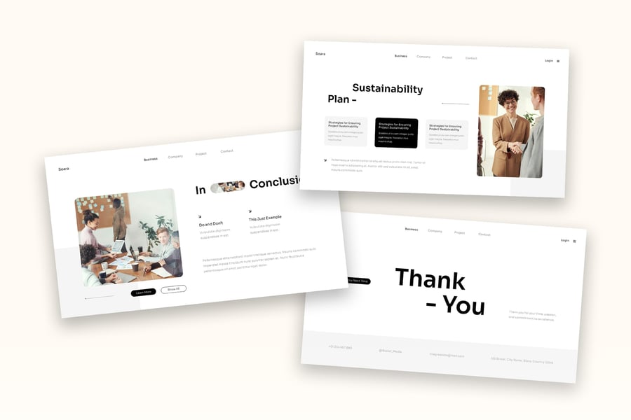 白色黑色简约项目简要提案PPT模版 (PPTX,PPT)