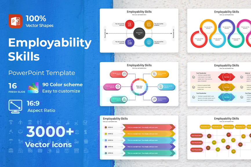 就业技能信息图表 PPT模板 (PPTX)