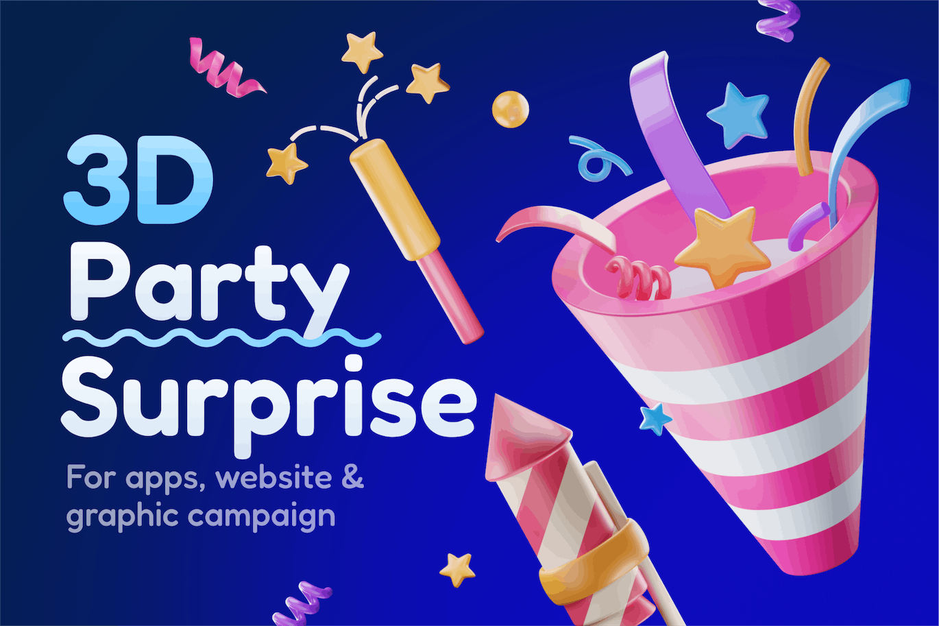 ??? 派对和庆典惊喜 3D 图标集（PNG,Blend）