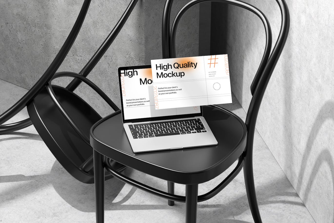 带分层屏幕的专业笔记本电脑样机 (PSD)