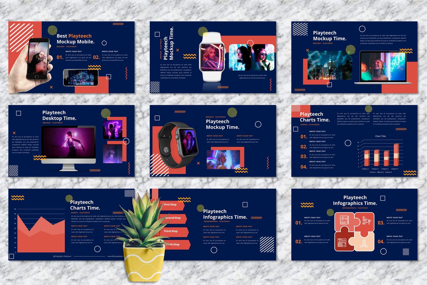 时尚高端绚丽创意powerpoint幻灯片演示模板（pptx）