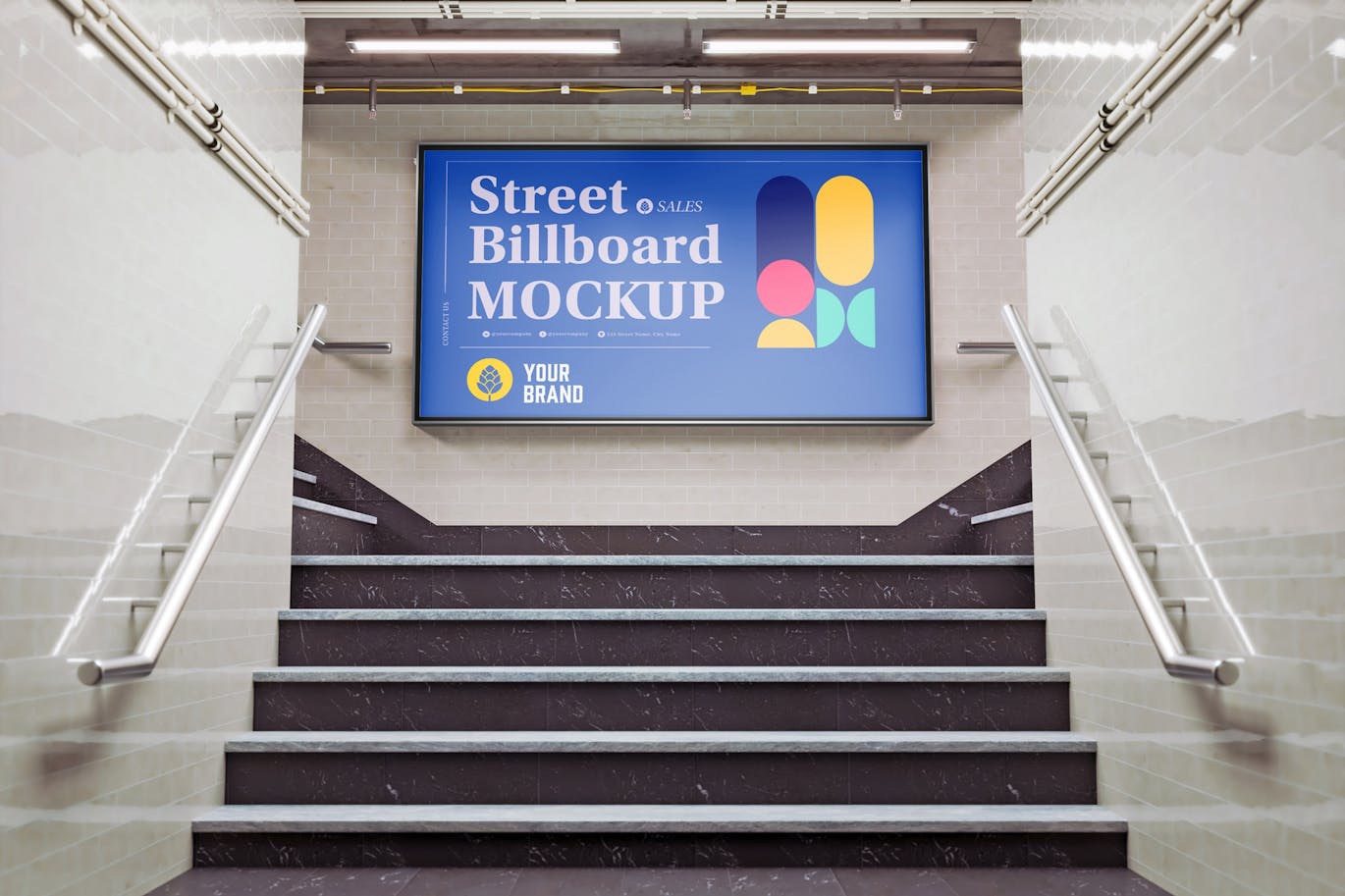 广告牌广告场景样机 (PSD)