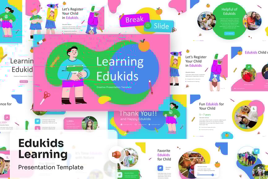 儿童教育学习  PPT模板 (PPTX)