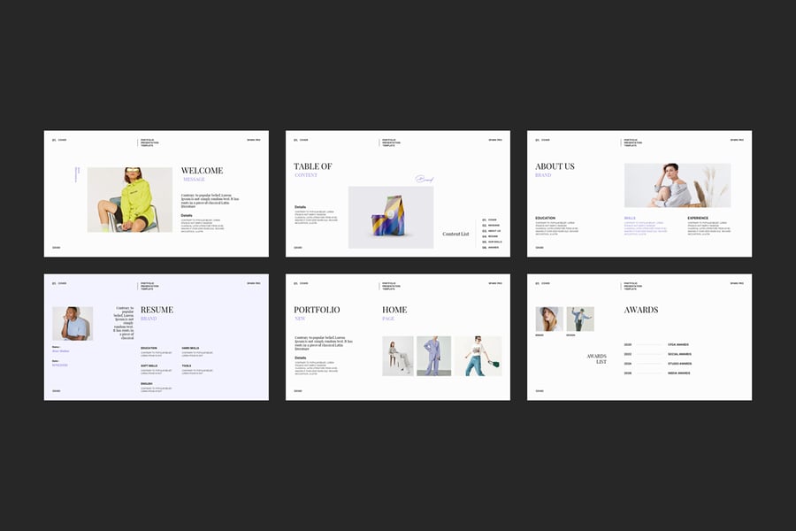 作品集演PPT模版 (PPTX)