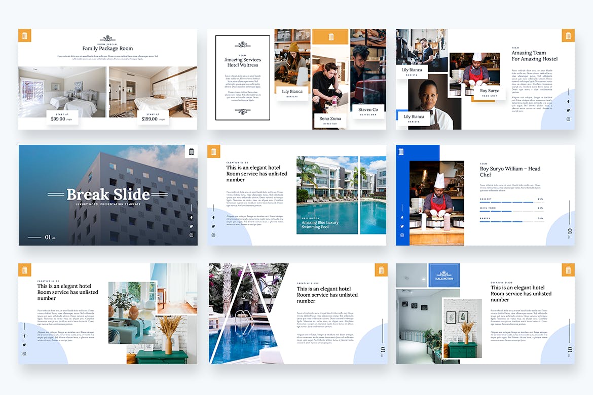 豪华酒店PPT模板(PPTX)