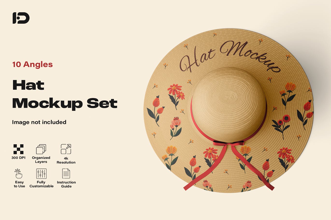 草帽帽子样机套装 (PSD)