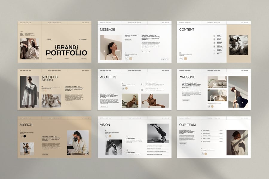 作品展示组合 PPT模版 (PPTX)